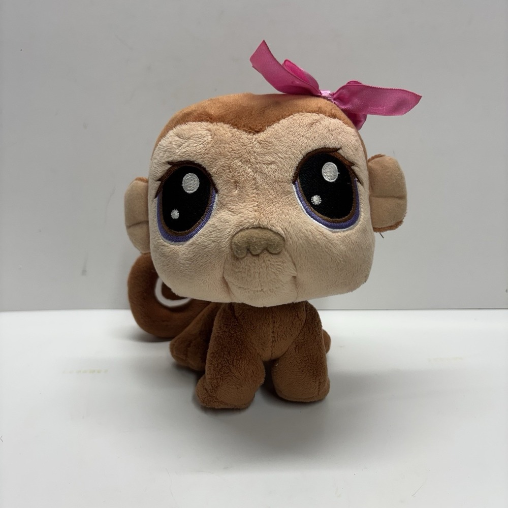 Hasbro Littlest Pet Shop LPS Plush Large Brown Monkey 17" Stuffed Animal